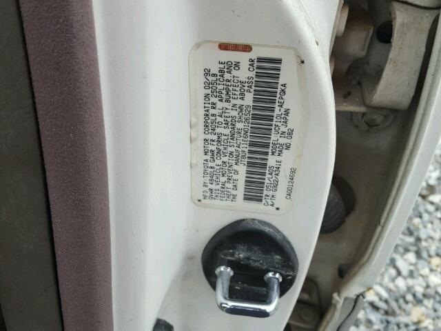 JT8UF11E6N0126529 - 1992 LEXUS LS 400 WHITE photo 10