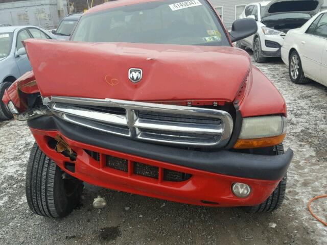 1D7HG38N64S549475 - 2004 DODGE DAKOTA QUA RED photo 7