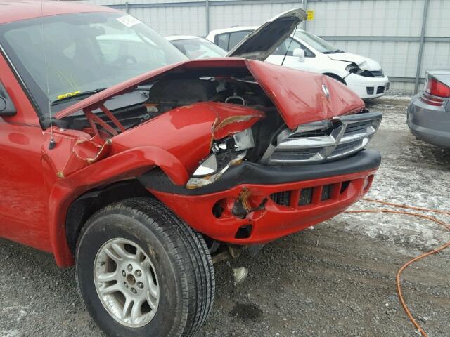 1D7HG38N64S549475 - 2004 DODGE DAKOTA QUA RED photo 9