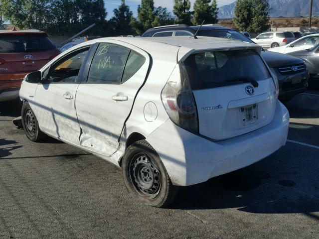 JTDKDTB39C1526955 - 2012 TOYOTA PRIUS C WHITE photo 3