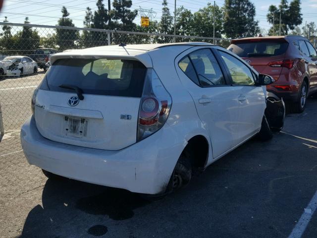 JTDKDTB39C1526955 - 2012 TOYOTA PRIUS C WHITE photo 4