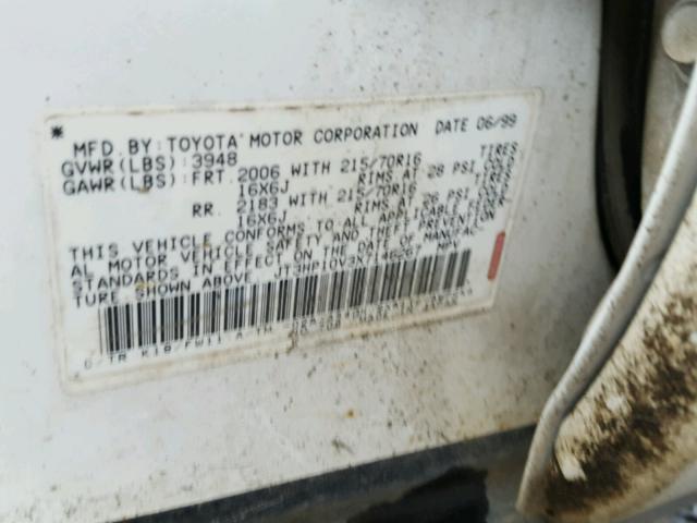 JT3HP10V3X7146267 - 1999 TOYOTA RAV4 WHITE photo 10