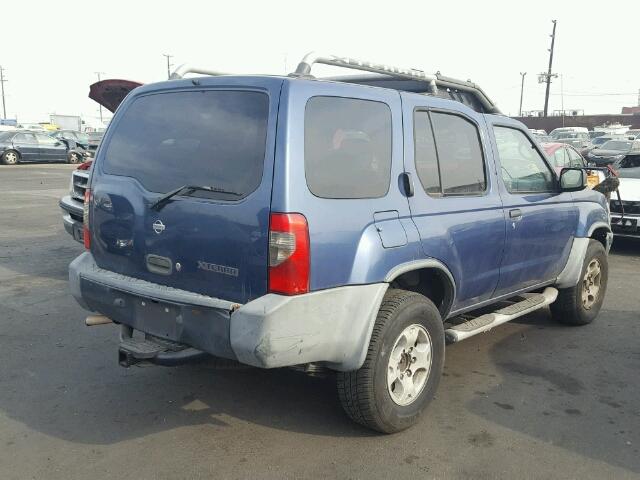 5N1ED28TXYC529109 - 2000 NISSAN XTERRA XE BLUE photo 4