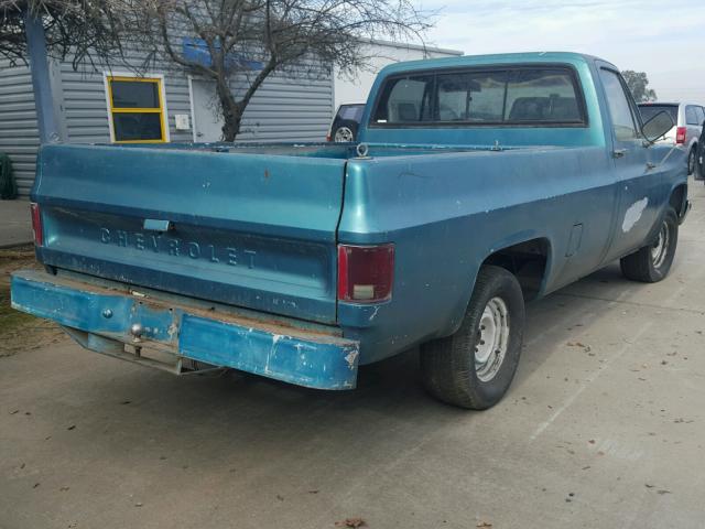 1GCEC14DXEJ174174 - 1984 CHEVROLET C10 TURQUOISE photo 4