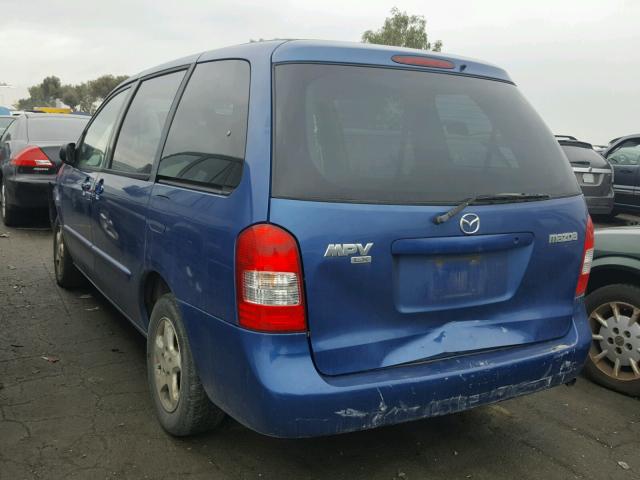 JM3LW28Y910194893 - 2001 MAZDA MPV WAGON BLUE photo 3