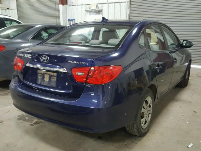 KMHDU4AD5AU882173 - 2010 HYUNDAI ELANTRA BL BLUE photo 4