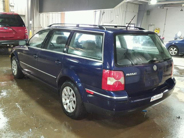 WVWVD63BX3E423542 - 2003 VOLKSWAGEN PASSAT GLS BLUE photo 3
