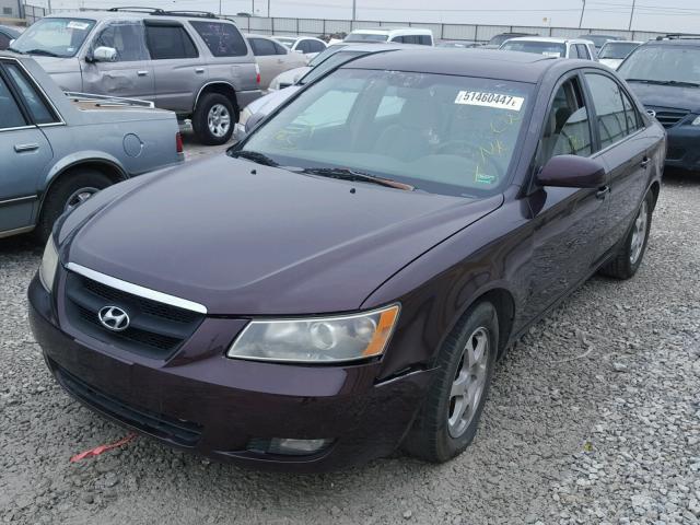 5NPEU46F76H016575 - 2006 HYUNDAI SONATA GLS BURGUNDY photo 2