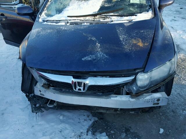 2HGFA16589H527598 - 2009 HONDA CIVIC LX BLUE photo 7