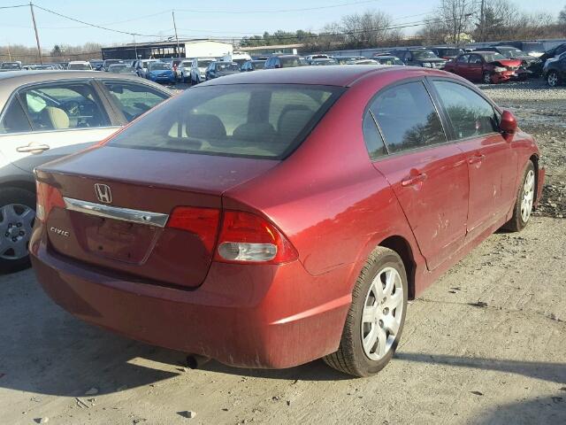 2HGFA1F5XBH514485 - 2011 HONDA CIVIC LX RED photo 4