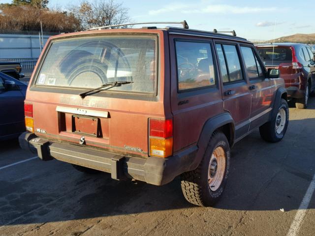 1JCWB7834GT114070 - 1986 JEEP CHEROKEE C RED photo 4