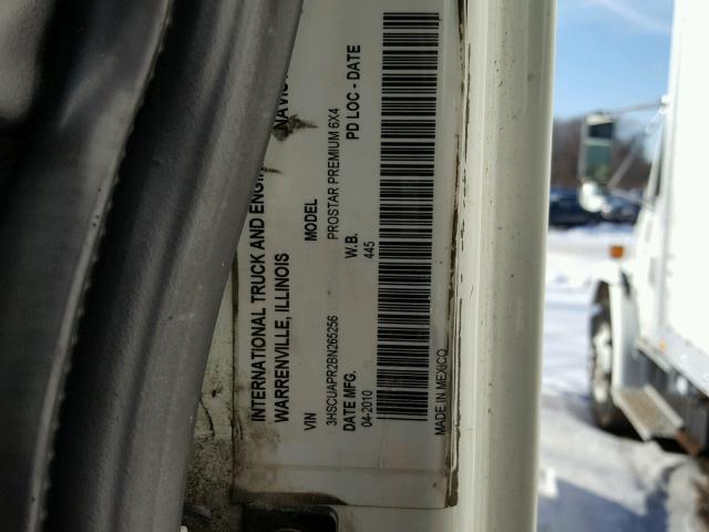 3HSCUAPR2BN265256 - 2011 INTERNATIONAL PROSTAR PR WHITE photo 10