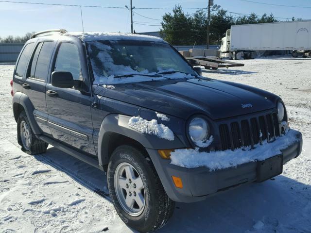 1J8GL48K45W622424 - 2005 JEEP LIBERTY SP BLUE photo 1