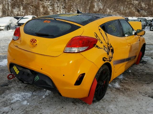 KMHTC6AD6CU068868 - 2012 HYUNDAI VELOSTER B YELLOW photo 4