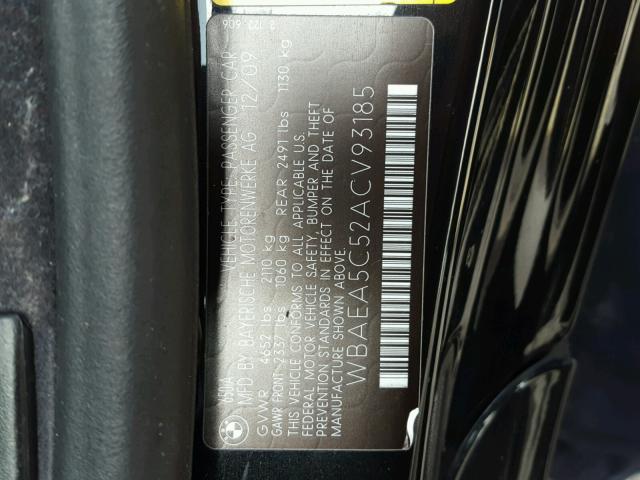 WBAEA5C52ACV93185 - 2010 BMW 650 I BLACK photo 10