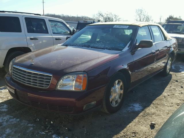 1G6KD54Y71U239679 - 2001 CADILLAC DEVILLE BURGUNDY photo 2