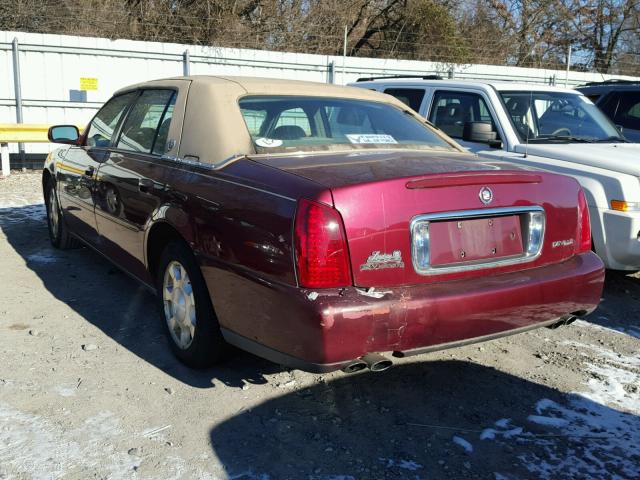 1G6KD54Y71U239679 - 2001 CADILLAC DEVILLE BURGUNDY photo 3