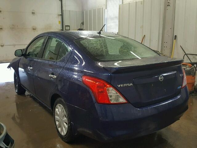 3N1CN7AP3EL877968 - 2014 NISSAN VERSA BLUE photo 3