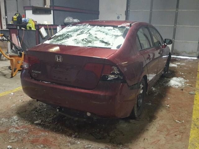 2HGFA16546H526685 - 2006 HONDA CIVIC LX MAROON photo 4