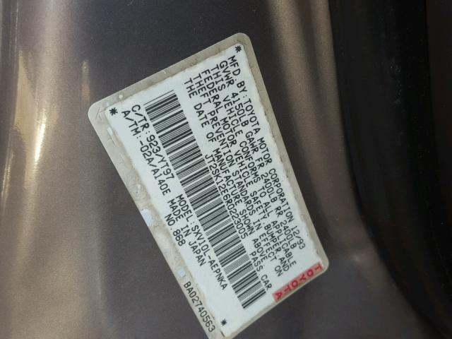 JT2SK12E6R0223005 - 1994 TOYOTA CAMRY LE GRAY photo 10