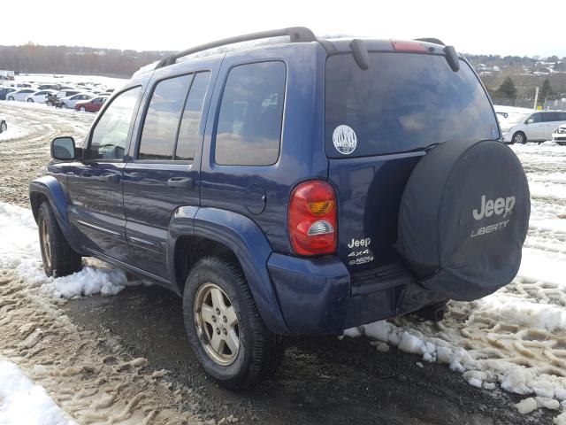 1J4GL58K03W515245 - 2003 JEEP LIBERTY LI BLUE photo 3