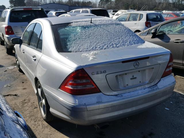 WDBRF52H26A871196 - 2006 MERCEDES-BENZ C GENERATI SILVER photo 3
