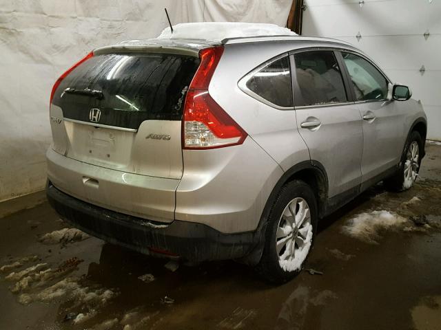 2HKRM4H78DH671882 - 2013 HONDA CR-V EXL SILVER photo 4