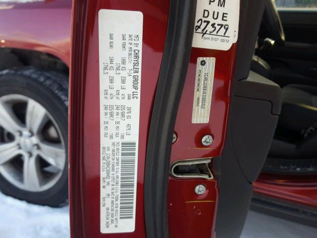 1C4NJDBB4ED880452 - 2014 JEEP COMPASS SP RED photo 10