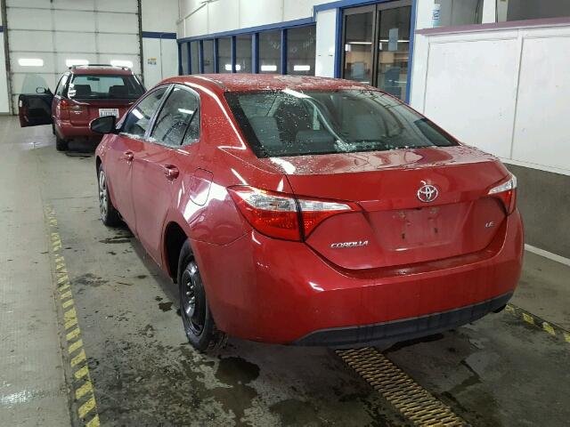 2T1BURHE0FC423399 - 2015 TOYOTA COROLLA L RED photo 3