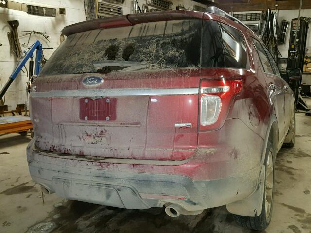 1FM5K8D86DGB99806 - 2013 FORD EXPLORER X MAROON photo 4