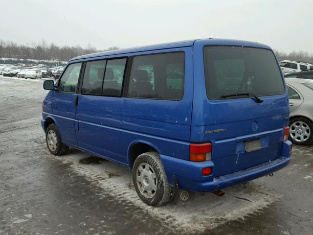 WV2KH4706YH130166 - 2000 VOLKSWAGEN EUROVAN GL BLUE photo 3