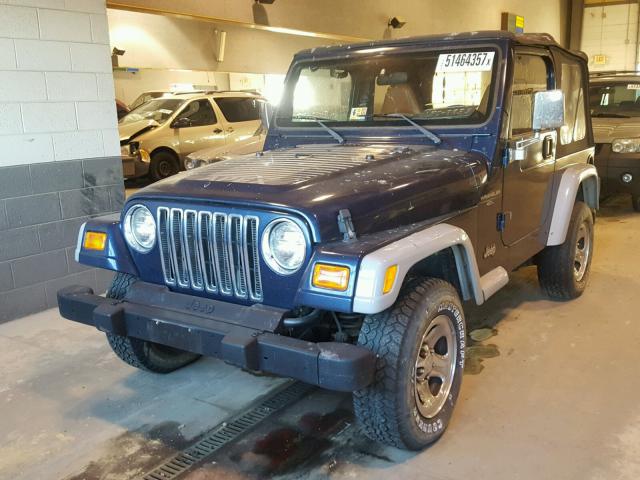 1J4FA39S22P745267 - 2002 JEEP WRANGLER / BLUE photo 2