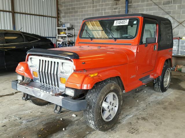 2J4FY59T2KJ154577 - 1989 JEEP WRANGLER / RED photo 2