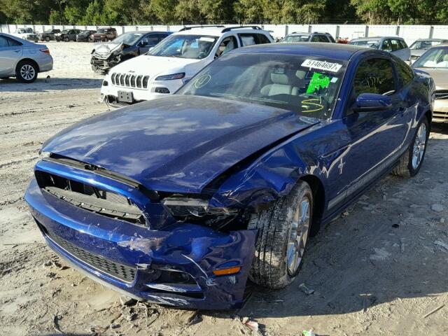 1ZVBP8AM1E5218931 - 2014 FORD MUSTANG BLUE photo 2