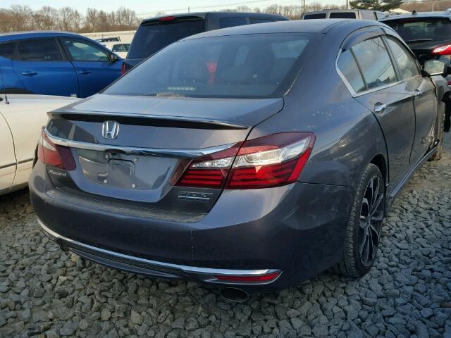 1HGCR2F10HA045607 - 2017 HONDA ACCORD SPO GRAY photo 4