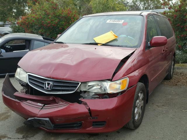 5FNRL18684B115126 - 2004 HONDA ODYSSEY EX RED photo 2