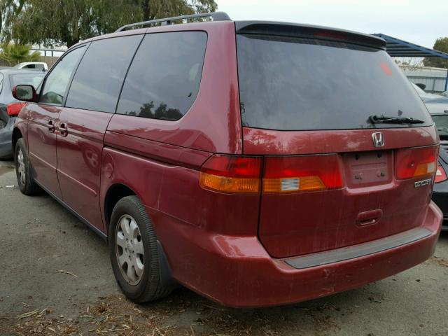 5FNRL18684B115126 - 2004 HONDA ODYSSEY EX RED photo 3