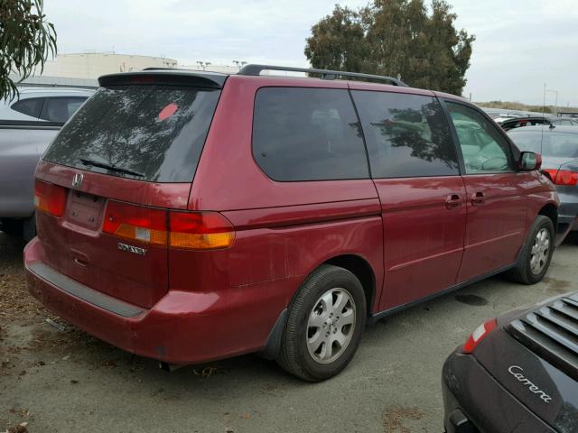 5FNRL18684B115126 - 2004 HONDA ODYSSEY EX RED photo 4