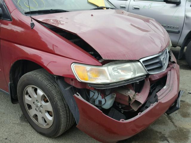 5FNRL18684B115126 - 2004 HONDA ODYSSEY EX RED photo 9