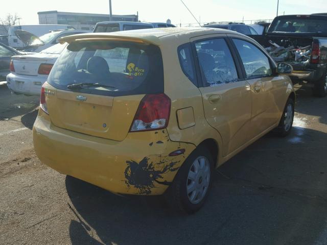 KL1TG626X5B397443 - 2005 CHEVROLET AVEO LT YELLOW photo 4