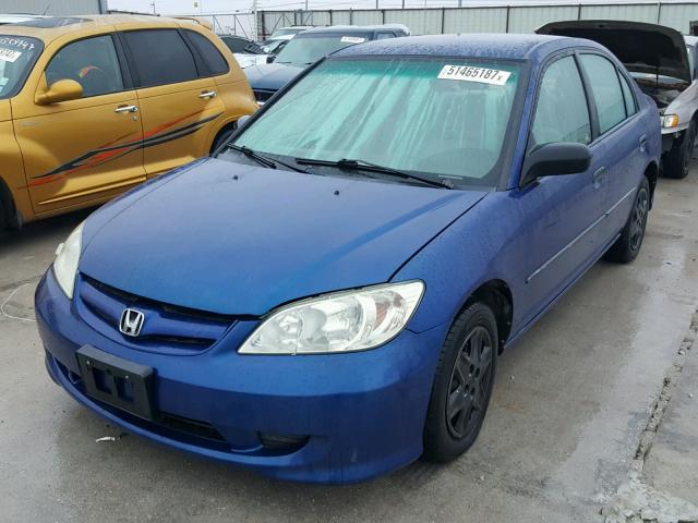 1HGES16344L002962 - 2004 HONDA CIVIC DX V BLUE photo 2