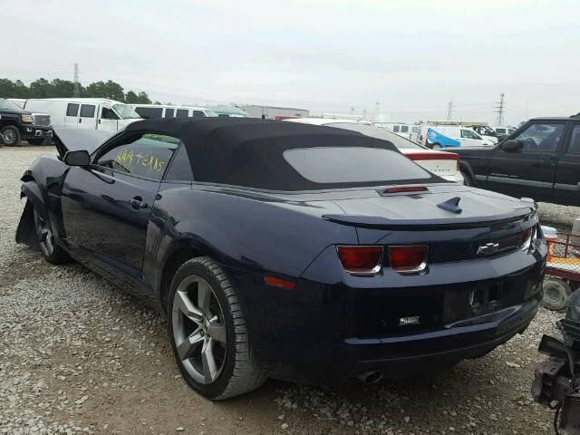 2G1FC3D36C9163861 - 2012 CHEVROLET CAMARO LT BLUE photo 3