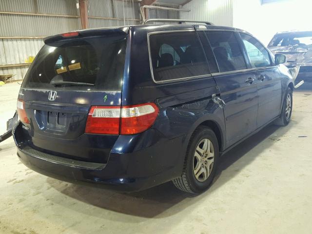 5FNRL38717B047213 - 2007 HONDA ODYSSEY EX BLUE photo 4