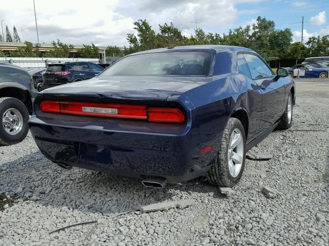 2C3CDYAG1EH179930 - 2014 DODGE CHALLENGER BLUE photo 4