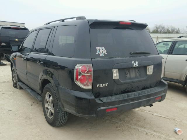 5FNYF28438B004125 - 2008 HONDA PILOT EX BLACK photo 3