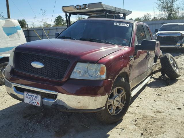 1FTRX02W16KD96604 - 2006 FORD F150 BURGUNDY photo 2