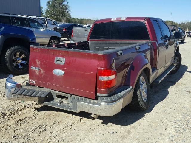 1FTRX02W16KD96604 - 2006 FORD F150 BURGUNDY photo 4