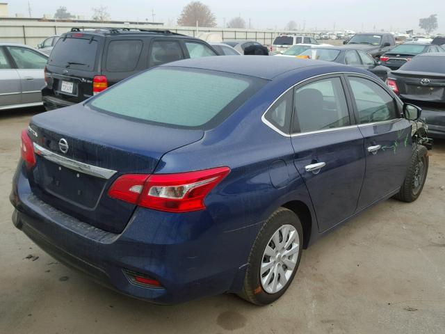 3N1AB7AP7GY329672 - 2016 NISSAN SENTRA S BLUE photo 4