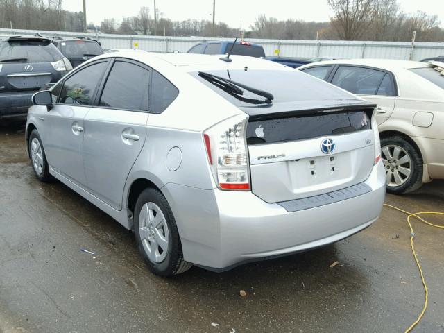 JTDKN3DU2A1116448 - 2010 TOYOTA PRIUS SILVER photo 3