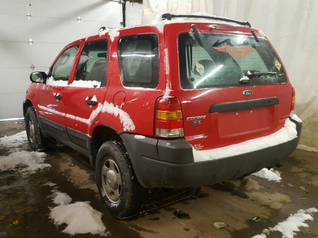 1FMYU02BX1KF69669 - 2001 FORD ESCAPE XLS RED photo 3
